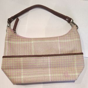Ralph Lauren Pink and Cream Plaid Shoulder Bag
